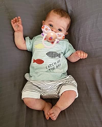 KOKOMANDY Lifelike Reborn Baby Dolls Boy 24 Inch 60cm Toddler Silicone Reborn Doll Real Size Looking Realistic Soft Body Weighted Doll Open Mouth Newborn Toddler Toy Gifts