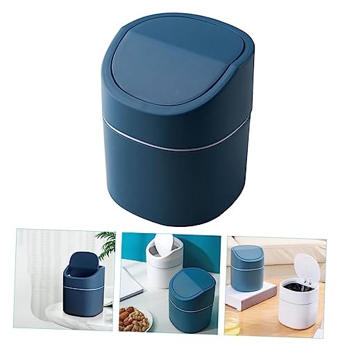 Mini caneca de basura rectangular para escritorio azul miniatura 6