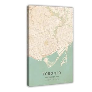 Generisch Toronto Stadtkarte Vintage Leinwandposter 50x75cm