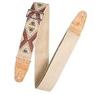 Levy's 2" hemp vegan guitar strap with printed diamond design on natural hemp webbing with 2-ply cork ends. Hemp strap features a 2. 5" tall pocket on the inside for easy access storage. 2-ply natural cork ends support the weight of most guitars Silv...