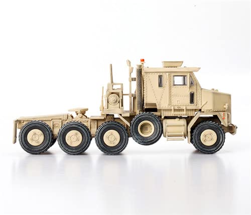 Panzerkampf Us Oshkosh M1070 Tank Transporter Tractor Truck Desert Livery With M1A2 Main Battle Tank 1/72 Diecast Tank Pre-Builded Model #TOP3