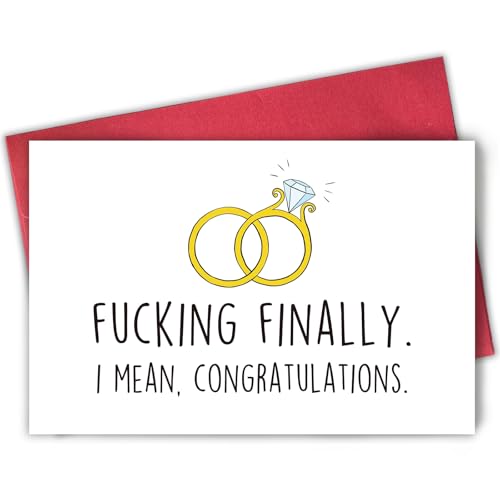 Bablira Humor Wedding Card for the Couple, Sarcastic Congrats Card for Bride & Groom, Funny Wedding Shower Card, Engagement Car, Marriage Congratulations Card