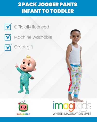 CoComelon JJ Fleece 2 Pack Jogger Pants Infant to Toddler3