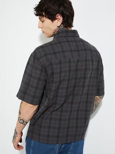 Image of Max URB N Men Half Sleeves Checked Slim Fit Cotton Shirt
