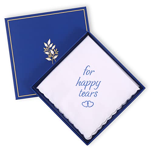 Something Blue, Wedding Day Gift, Embroidered Wedding Handkerchief, For Happy Tears (For Happy Tears) #TOP3