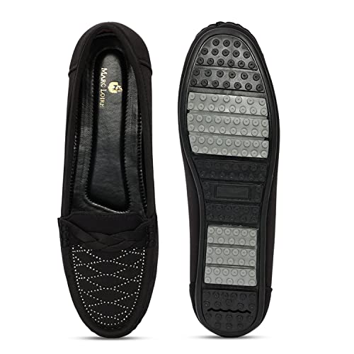 Image of Marc Loire Womens Soft Comfortable Anti Slip Flat Loafers for Casual & Office Wear
