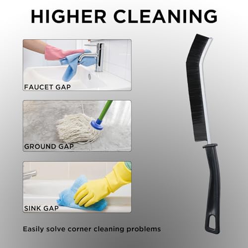 Image of Crevice Cleaning Brush, ByAnciel Pack of 8 Multi-Purpose Brush Tool, Stiff Bristle Crevice Brush for Home Use Bathroom Tile Kitchen Practical and Durable Easy to Clean