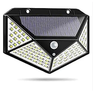 Ronest Solar Lights 100 LED Solar Power Outdoor Motion Sensor Light with LED On Both Side, Waterproof