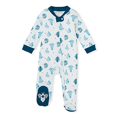 Image of Burt's Bees Baby unisex-baby Sleep & Play, Organic One-piece Romper-jumpsuit Pj, Zip Front Footed Pajama