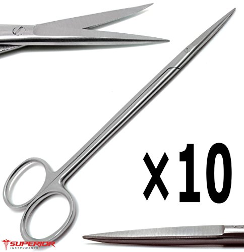 10 Pcs Dental Surgical Medical ENT Scissors Kelly Straight 7