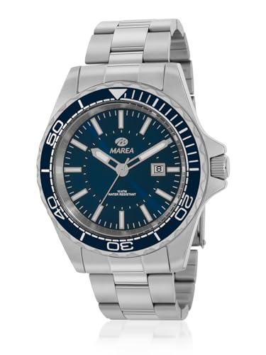 Marea B36181/2 - Reloj para Hombre con Movimiento Japonés, Caja de Acero Azul Oscuro, Brazalete de Acero, Esfera Azul Oscuro, Resistente al Agua 10 ATM