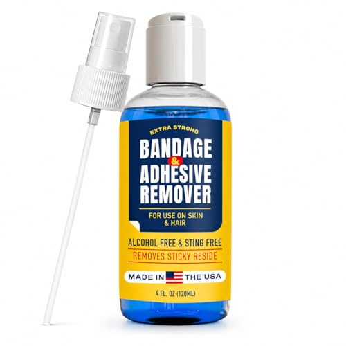 Sting-Free Adhesive Remover - 4 oz Gentle & Pain-Free Bandage Strong Adhesive Remover - Ideal for Sensitive Skin Sports Tape Dialysis Ports Continuous Blood Glucose Monitoring Colostomy Bag Care