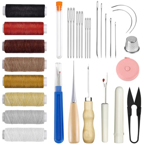 Upholstery Repair Sewing Kit - 17pcs Heavy Duty Leather Sewing