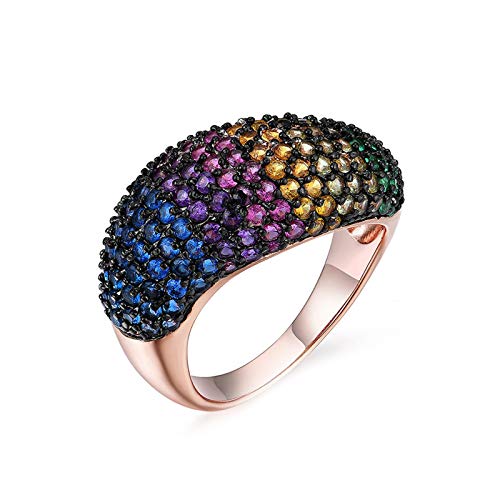 Argent 925 fantaisie or rose KnSam bague cocktail haut de gamme