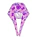 Unisex Floral Butterfly Purple Flowers Working Cap Elastic Surgical Cap Fashion Turban Caps for Chef, Athletic