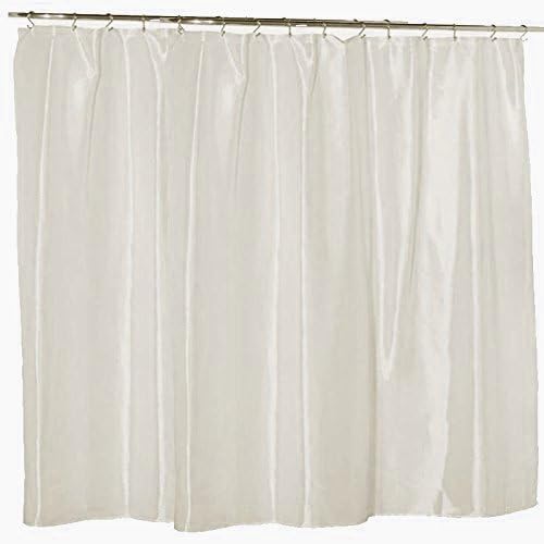 Waterproof Nylon - Soft as Silk - Mildew Resistant Fabric Shower Curtain Liner, 108 Inch Extra Wide x 72 Inch Long - Ivory
