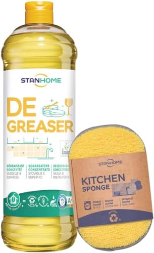 STANHOME Desengrasante Degreaser Pack Kitchen Sponge, Quitagrasa Cocina, Esponja bifásica antigrasa Absorbente para encimera, Limpieza Duradera