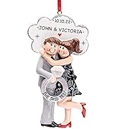 UniqXmas Personalized Our First Christmas Engaged Ornament 2023 | Customized Newly Engaged Couple...