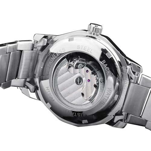 Image of FORSINING Men's Skeleton Automatic Tourbillon Watch Self-Wind Hollow Mechanical Watch Tourbillion Rhombus Stainless Steel Wristwatch Gold & Black