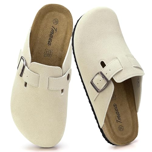 Tmaza Mules et Sabots Femme Chaussons Pantoufles Beige 37