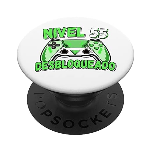 Nivel 55 Desbloqueado Gamer 55 Años 55 Cumpleaños PopSockets PopGrip Intercambiable