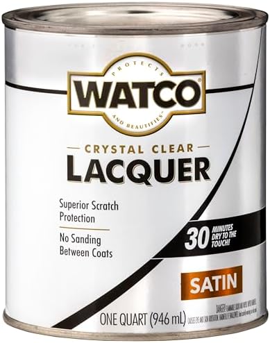 Watco 63241 Lacquer Clear Wood Finish, Quart, Clear Satin