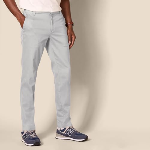 Amazon Essentials Men's Slim-Fit Wrinkle-Resistant Flat-Front Stretch Chino Pant, Grey, 35W x 30L - image 7