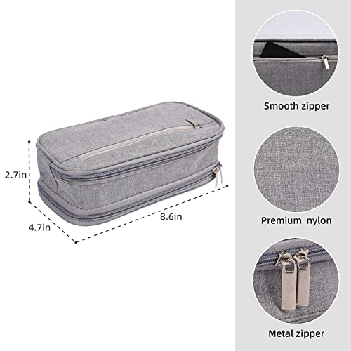 Image of Pencil Case Large Capacity Pen Bag Big Stationery Storage Kit for Office Travel Cosmetic Pouch Arts and Crafts Supplies Organizer Multiple Compartments Water Resistant (Green)