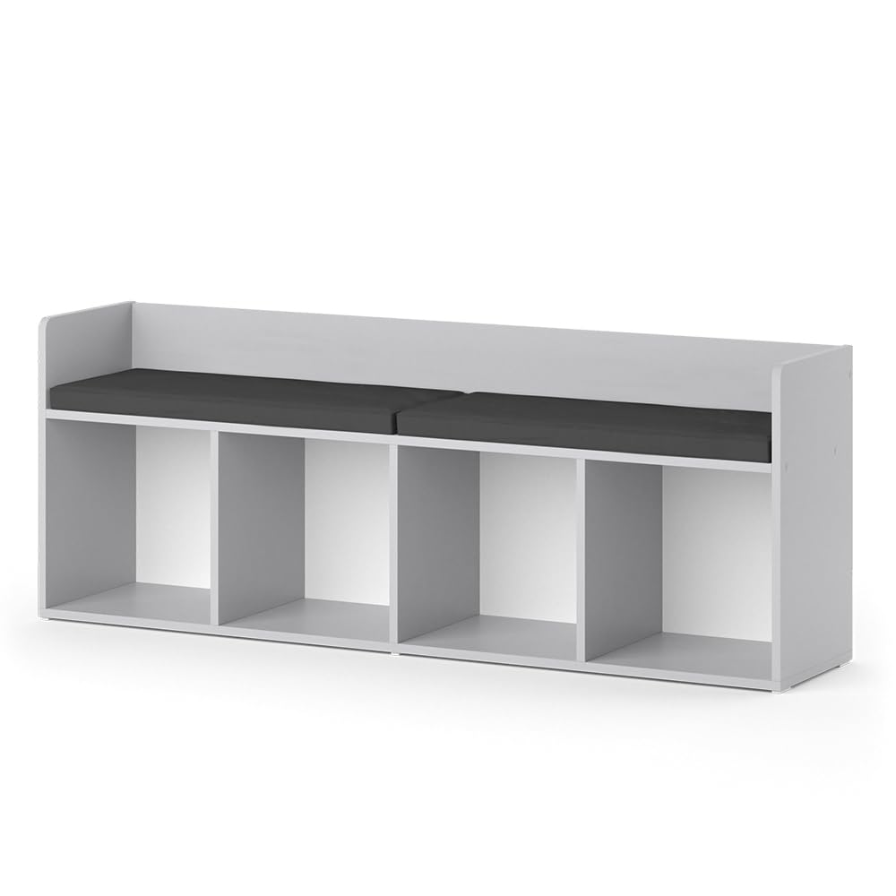 Vicco Étagère pour Enfants Luigi, Gris Clair, 142.4x53.4cm 4 Compartiments, Compatible avec d'autres éléments de la série Luigi