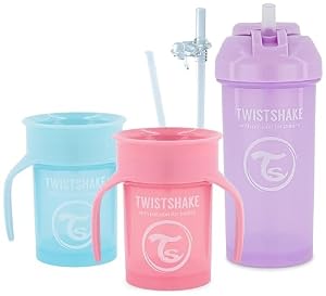 Twistshake 3-teiliges Trinklernbecher-Set Rosa Blau Lila