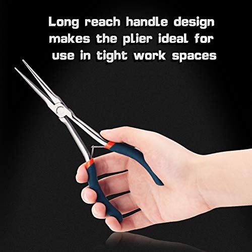 SPEEDWOX Long Needle Nose Pliers 7 Inches Long Nose Mini Precision Wire Looping Fine Pliers Long Anti-Slip Handles Smooth Jaws High Leverage Reduce Efforts for Jewelry Making
