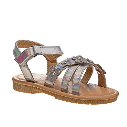 Josmo Baby-Girl's Genesis Flat Sandal, Silver, 6 Medium US Toddler