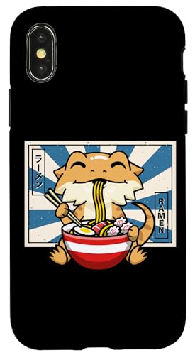 Tiny Dinosaur Kids Anime Kawaii Ramen Bearded Dragon Lover �X�}�z�P�[�X iPhone X/XS �p
