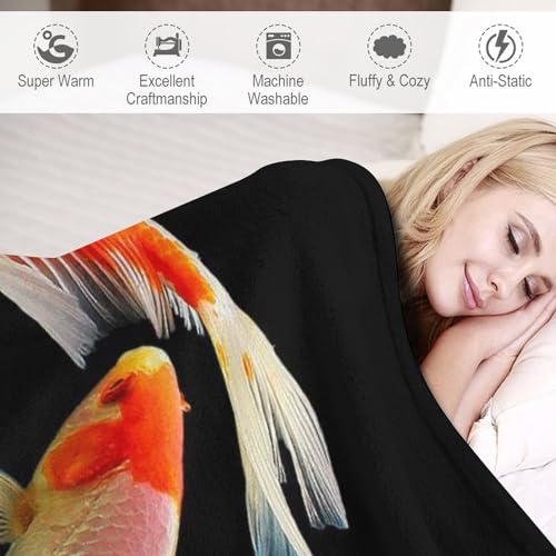 Manta de forro polar suave Koi para sofá cómoda para cualquier época 6