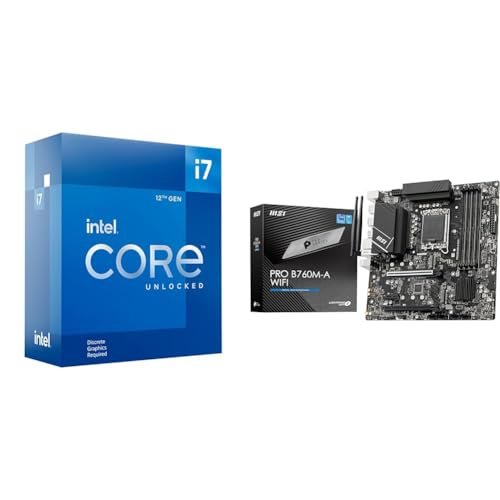 Image of Intel Core i7-12700KF Gaming Desktop Processor + MSI PRO B760M-A WiFi ProSeries Motherboard