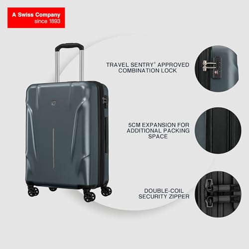 Image of WENGER, Ryon, Medium Hardside Check-in Suitcase, 75 litres, Shark, 653734, Swiss Designed