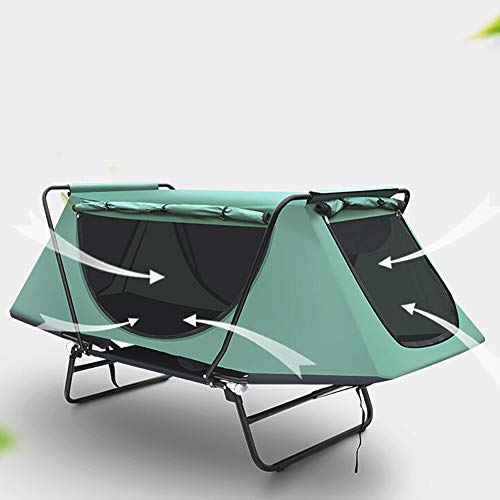 Carpa doble de camping Oxford verde 210x80x120cm miniatura 2