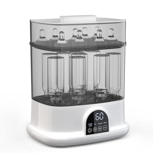 Image of Femometer Family Bottle Ster-ilizer and Dryer, Bigger Size Electric Steam Bottle Sani-tizer, Baby Bottle Ster-ilizer for All Bottles, Pacifiers, Breast Pump Parts, and Teething Toys, Easy to Use