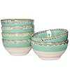 Bosmarlin Small Ceramic Dessert Bowls 16 Oz Set of 6 Dishwasher and Microwave Safe For Cereal Ice Cream Soup Salad Rice Green 16 Oz