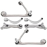 TRQ Front Lower Forward and Rearward Upper Control Arm with Ball Joint Set 6 Pieces Compatible 2003-2008 Jaguar S-Type 2009-2015 XF 2010-2015 XFR