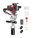 Gas Powered T Post Driver, 32.6CC 2-Stroke Engine Gasoline Pile Driver Hammer with 2 Post Driving Head (55/70 mm), Single Cylinder Air Cooling Petrol Fence Piling Pounder for Farm, Ranch Fencing