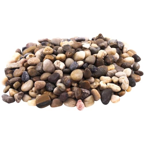 Invero Piedras decorativas pequeñas de colores naturales, ideales para decoración de mesa, macetas, jarrones, jardines, bodas, acuarios y más, bolsa de 1 kg