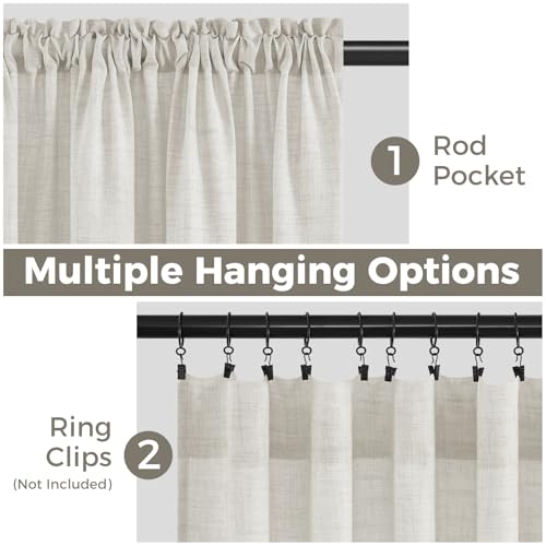 Cortinas para dormitorio y cocina semitransparentes en pack de 2 paneles 3
