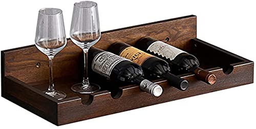Support de verres à pied et casier à vin mural en bois rustique