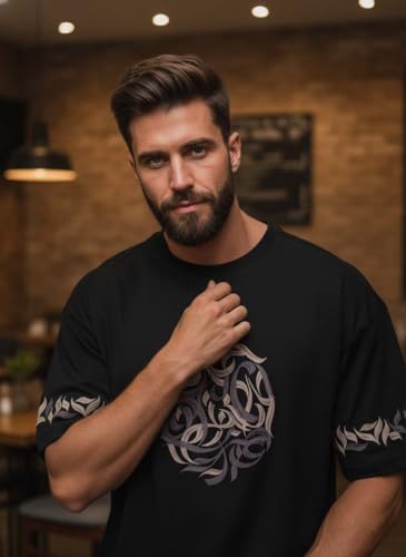 Image of Lymio Oversized T Shirt for Men || Round Neck T Shirt || Printed T Shirt (T-91-94)