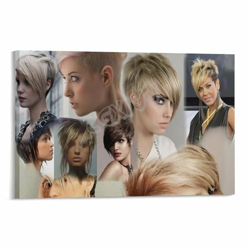 Short Bob Hairstyle Reference Poster Women's Haircut Ideas Wall Art