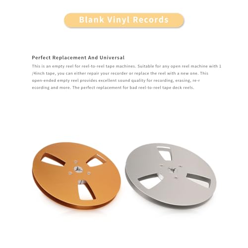 Universal 7inch 3 Hole Aluminum Alloy Low Noise High Strength Open Take Up Reel for Reel Tape Drive (Silver)