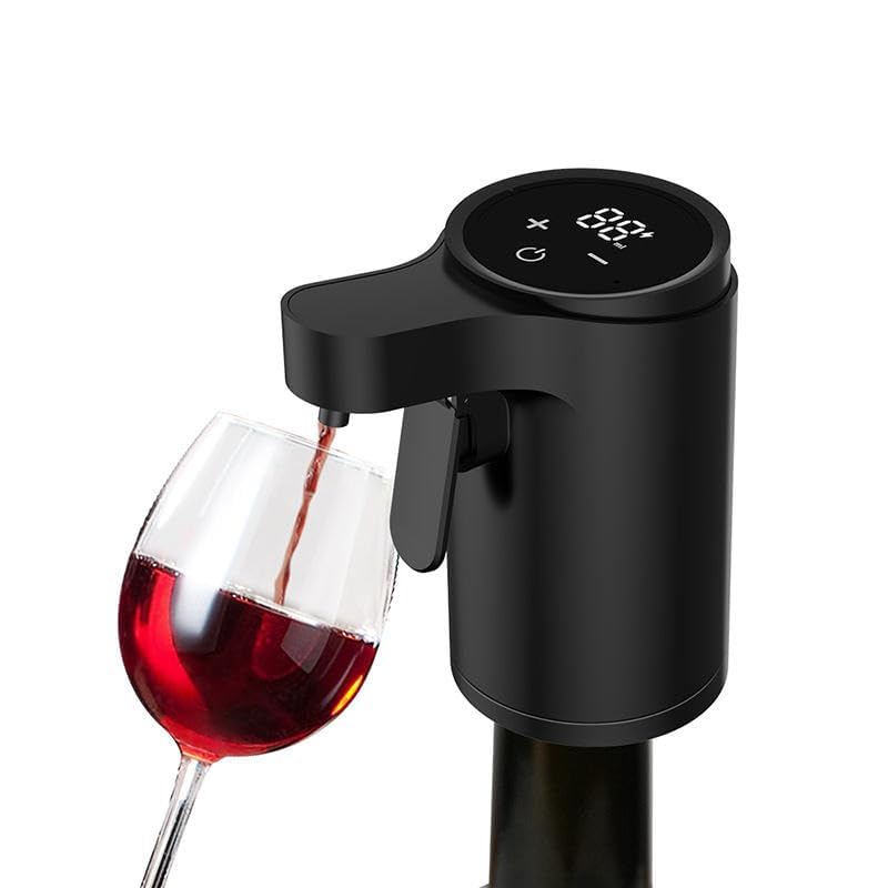 Smart Quantitative Wine Dispenser with Touch Screen, Automatic Electric Pourer, Adjustable 1-99ml Digital Display, Black, Modern Design (Black)-image-8