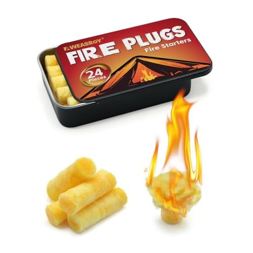 Fire Plugs Fire Starters – Windproof Fire Starter for Campfires Long Brun Time – Fire Starters for Fireplace,Chimney,BBQ Grill,Camping Fire,Wood Stove – Emergency Survival Tools 24pcs
