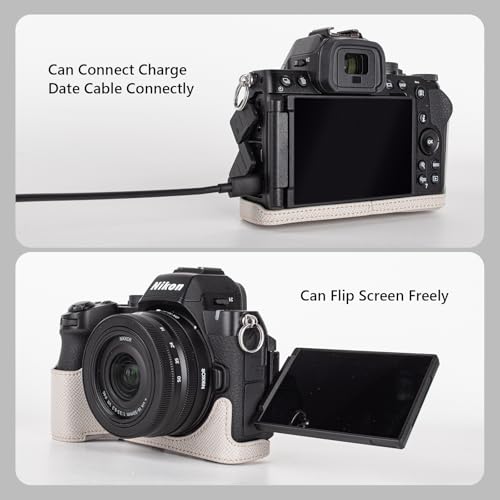 Funda de cuero PU para cámara Nikon Z50 II con correa gris miniatura 3
